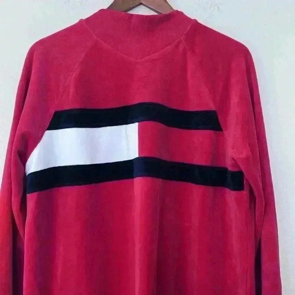Tommy Hilfiger Womens Size Medium Red Soft Long Sleeve Sweatshirt Dress - Picture 2 of 7